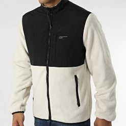 Meilleur prix ✨ Veste Polaire Zippée Blake Beige Noir de Jack And Jones 🧨 -Jack And Jones Soldes jack and jones 343949 12218836 MOONBEAM 20221017T161338 03