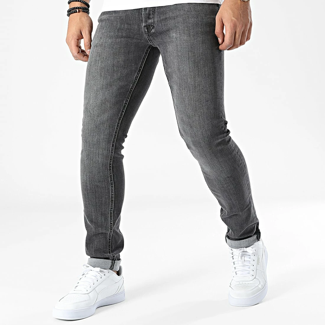 De gros ✨ Jean Slim Glenn Original Gris Anthracite de Jack And Jones 🎉 1 De gros ✨ Jean Slim Glenn Original Gris Anthracite de Jack And Jones 🎉