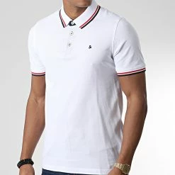 Budget 🎁 Polo Manches Courtes Paulos Blanc de Jack And Jones 😉