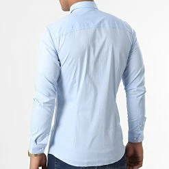 Remise 🎁 Chemise Manches Longues Parma Bleu Clair de Jack And Jones ❤️ -Jack And Jones Soldes jack and jones 344111 12097662 CASHMERE BLUE 20221111T161305 04