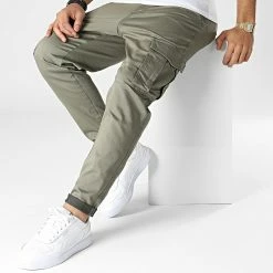 Vente flash ⌛ Pantalon Cargo Slim Stace Dex Vert Kaki de Jack And Jones 🌟 -Jack And Jones Soldes jack and jones 344120 12194246 DUSTY OLIVE 20221108T151216 03