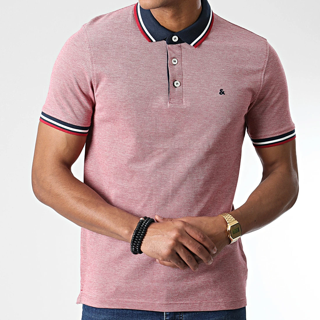 Sortie 🌟 Lot De 2 Polos Manches Courtes Paulos Rouge Chiné Bleu Clair Chiné de Jack And Jones 🥰 3 Sortie 🌟 Lot De 2 Polos Manches Courtes Paulos Rouge Chiné Bleu Clair Chiné de Jack And Jones 🥰 – Image 3