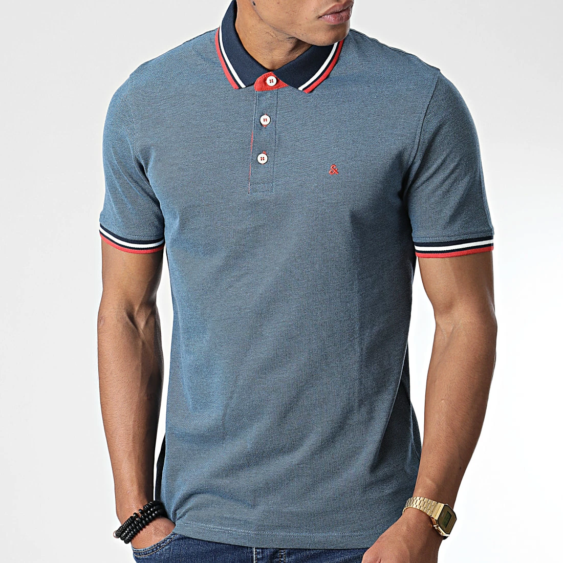 Sortie 🌟 Lot De 2 Polos Manches Courtes Paulos Rouge Chiné Bleu Clair Chiné de Jack And Jones 🥰 5 Sortie 🌟 Lot De 2 Polos Manches Courtes Paulos Rouge Chiné Bleu Clair Chiné de Jack And Jones 🥰 – Image 5