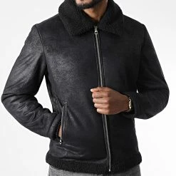 Le moins cher 👍 Veste Zippée Col Mouton Eagle Noir de Jack And Jones 🤩 -Jack And Jones Soldes jack and jones 344546 12211842 BLACK 20221021T152821 03