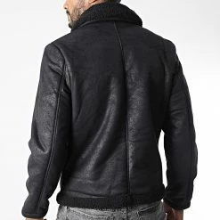 Le moins cher 👍 Veste Zippée Col Mouton Eagle Noir de Jack And Jones 🤩 -Jack And Jones Soldes jack and jones 344546 12211842 BLACK 20221021T152823 04