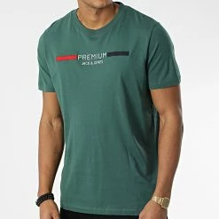 Offres 👏 Tee 👚 Shirt Lugroom Vert de Jack And Jones 💯