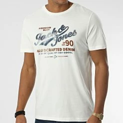 De gros 🌟 Tee 👕 Shirt Booster Blanc de Jack And Jones 😉