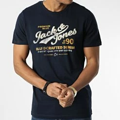 Vente flash 😍 Tee 👚 Shirt Booster Bleu Marine de Jack And Jones 🎁