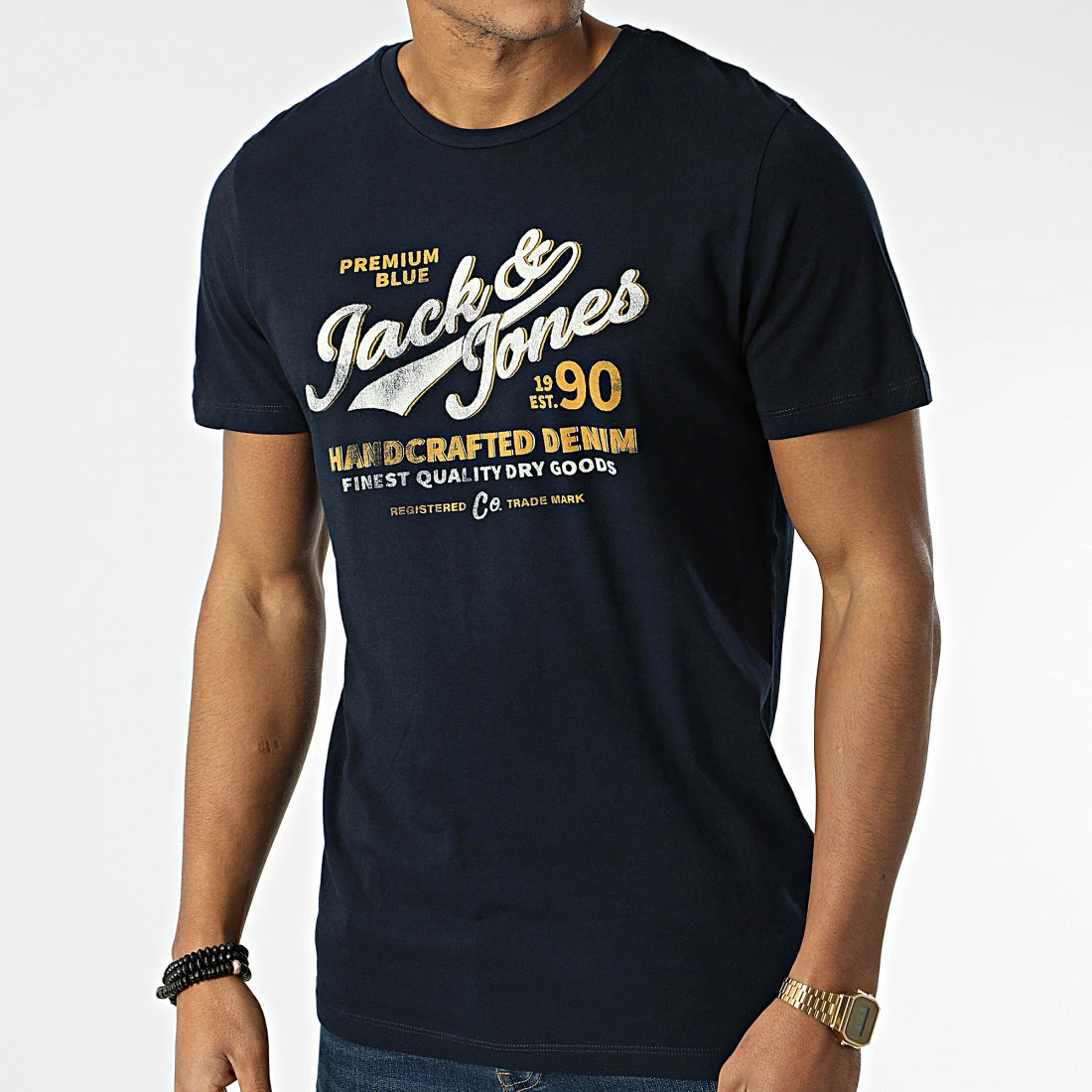 Vente flash 😍 Tee 👚 Shirt Booster Bleu Marine de Jack And Jones 🎁 3 Vente flash 😍 Tee 👚 Shirt Booster Bleu Marine de Jack And Jones 🎁 – Image 3