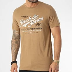 Meilleur prix 🔔 Tee 👕 Shirt Booster Marron de Jack And Jones 🎉