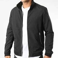 Bon marché 🛒 Veste Zippée Rush Harrington Noir de Jack And Jones 🤩 -Jack And Jones Soldes jack and jones 344774 12204277 BLACK 20221024T145411 03