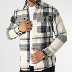 Bon marché 🎁 Surchemise A Carreaux Darren Beige Gris Anthracite de Jack And Jones 💯 -Jack And Jones Soldes jack and jones 345734 12216639 FOG COMFORT FI 20221028T162013 03