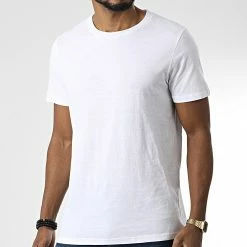 Meilleure vente 🧨 Lot De 2 Tee 👕 Shirts Underwear Blanc de Jack And Jones 🎉