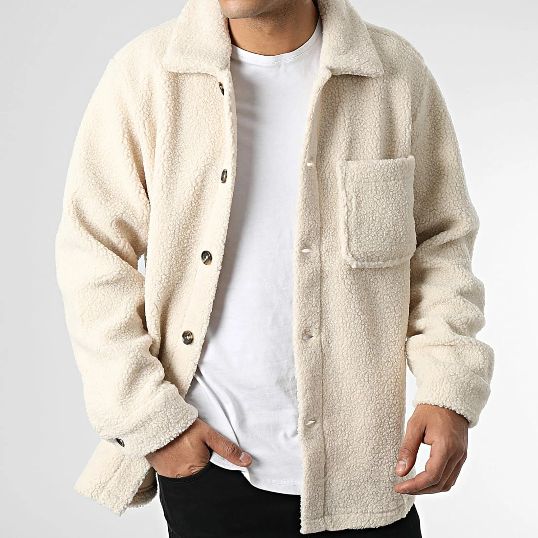 Vente flash ⌛ Surchemise Fourrure Owen Beige de Jack And Jones ✔️ 3 Vente flash ⌛ Surchemise Fourrure Owen Beige de Jack And Jones ✔️ – Image 3