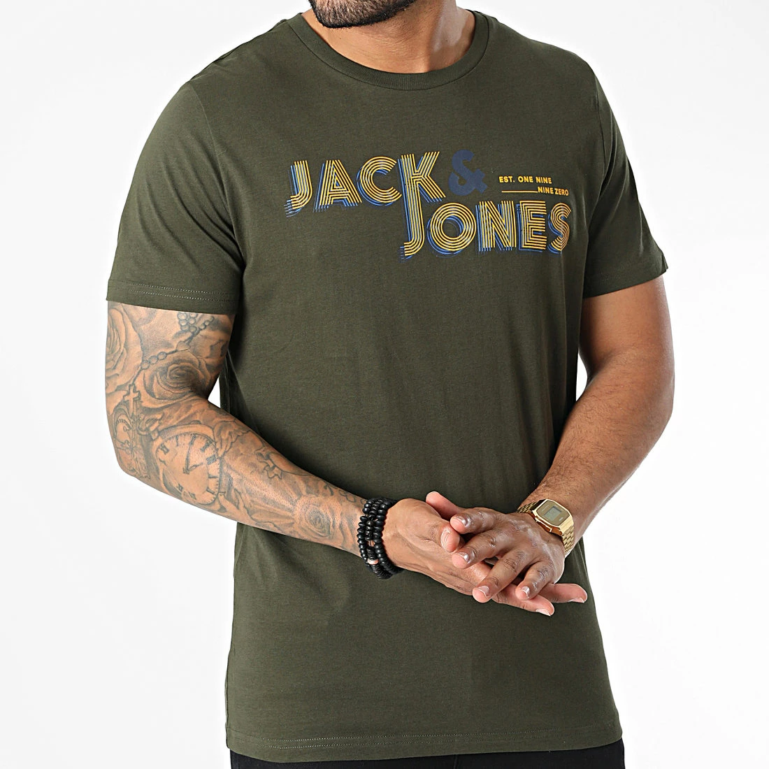 Grosses soldes 🎉 Tee 👚 Shirt Friday Vert Kaki de Jack And Jones ✨ 3 Grosses soldes 🎉 Tee 👚 Shirt Friday Vert Kaki de Jack And Jones ✨ – Image 3