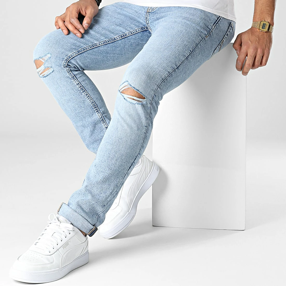 Meilleure vente 👏 Jean Slim Glenn Original Bleu Wash de Jack And Jones 🌟 3 Meilleure vente 👏 Jean Slim Glenn Original Bleu Wash de Jack And Jones 🌟 – Image 3