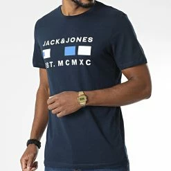 Offres 🌟 Tee 👕 Shirt Freddie Bleu Marine de Jack And Jones ❤️ -Jack And Jones Soldes jack and jones 346388 12225448 NAVY BLAZER 20221031T144716 03
