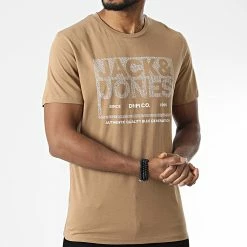 Bon marché 💯 Tee 👕 Shirt Eskild Beige de Jack And Jones 🌟