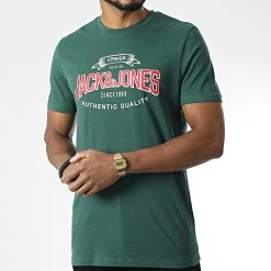 Le moins cher 😍 Tee 👚 Shirt Eskild Vert de Jack And Jones 👍 -Jack And Jones Soldes jack and jones 346395 12230635 TREKKING GREEN 20221031T143349 03