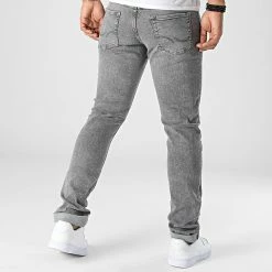 Meilleure vente 🔥 Jean Slim Glenn Original Gris de Jack And Jones 💯 -Jack And Jones Soldes jack and jones 346396 12223938 GREY DENIM 20221031T161850 04