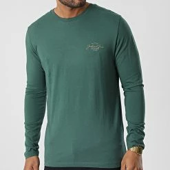 Sortie 😉 Tee 👕 Shirt Manches Longues Ferry Vert de Jack And Jones 🎉 -Jack And Jones Soldes jack and jones 346487 12225555 TREKKING GREEN 20221104T142842 03