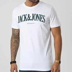 Vente flash 💯 Tee 👚 Shirt Hook Blanc de Jack And Jones 🎉