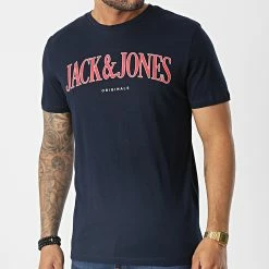 Coupon 🎉 Tee 👕 Shirt Hook Bleu Marine de Jack And Jones 🎁 -Jack And Jones Soldes jack and jones 346495 12225559 NAVY BLAZER 20221103T161056 03