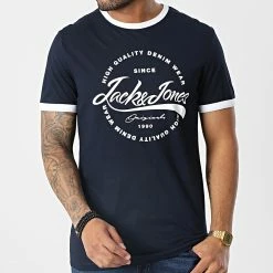 Meilleure vente 🔥 Tee 👚 Shirt 12230623 Bleu Marine de Jack And Jones ✨