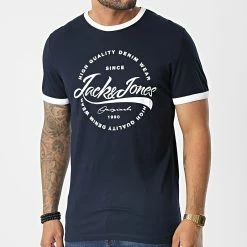 Meilleure vente 🔥 Tee 👚 Shirt 12230623 Bleu Marine de Jack And Jones ✨ -Jack And Jones Soldes jack and jones 346496 12230623 NAVY BLAZER 20221103T160956 03