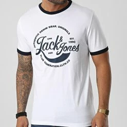 Meilleure affaire 😉 Tee 👕 Shirt 12230623 Blanc de Jack And Jones 🌟