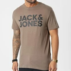 Acheter 🥰 Tee 👕 Shirt Corp Logo 12151955 Marron de Jack And Jones 😉