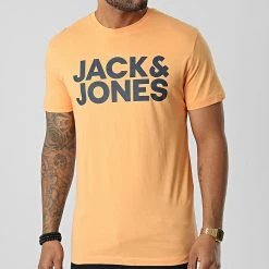 Sortie 👍 Tee 👚 Shirt Corp Logo 12151955 Orange de Jack And Jones 🤩