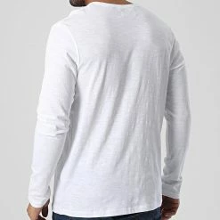 De gros 🎉 Tee 👚 Shirt Manches Longues Col Tunisien 12204411 Blanc de Jack And Jones ⌛ -Jack And Jones Soldes jack and jones 346546 12204411 WHITE 20221103T160859 04