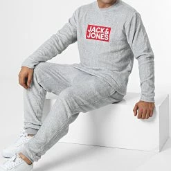 Offres 😍 Ensemble Loungewear Fleece Gris Chiné de Jack And Jones ✨