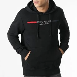 Grosses soldes 😀 Sweat Capuche Groom 12230990 Noir de Jack And Jones 🌟 -Jack And Jones Soldes jack and jones 346617 12230990 BLACK 20221108T155752 03