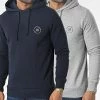 Meilleur prix 🌟 Lot De 2 Sweats Capuche Axon 12221212 Gris Chiné Bleu Marine de Jack And Jones 🛒