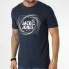 Le moins cher 👍 Tee 👚 Shirt Luca Bleu Marine de Jack And Jones ✔️