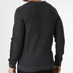 Grosses soldes 🧨 Pull Power Noir Gris Anthracite de Jack And Jones ❤️ -Jack And Jones Soldes jack and jones 347217 12211309 BLACK ASPHALT 20221110T151726 04