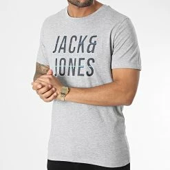 Sortie 🔥 Tee 👕 Shirt Xilo Gris Chiné de Jack And Jones 🧨 -Jack And Jones Soldes jack and jones 347218 12211353 LIGHT GREY MEL 20221110T155730 03