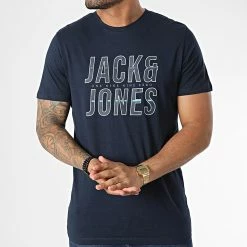 Nouveau 🔥 Tee 👚 Shirt Xilo Bleu Marine de Jack And Jones ✨ -Jack And Jones Soldes jack and jones 347219 12211353 NAVY BLAZER 20221110T152613 03