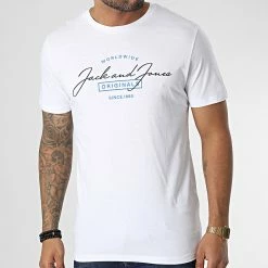 Nouveau 🧨 Tee 👚 Shirt Ferry Blanc de Jack And Jones 🛒