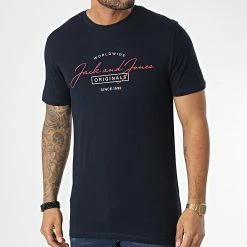 Meilleure vente 🔥 Tee 👕 Shirt Ferry Bleu Marine de Jack And Jones 😀