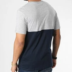 Offres 🛒 Tee 👕 Shirt Copenhagen Gris Chiné Bleu Marine de Jack And Jones 😍 -Jack And Jones Soldes jack and jones 347309 12220476 LIGHT GREY MEL 20221110T152647 04