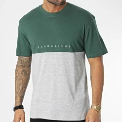 Acheter 🥰 Tee 👚 Shirt Copenhagen Vert Gris Chiné de Jack And Jones 🎉