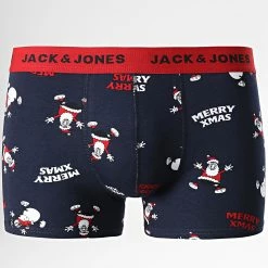 Le moins cher ✔️ Lot De 5 Boxers Smiley Xmas Bleu Marine Noir Rouge de Jack And Jones 🎁 -Jack And Jones Soldes jack and jones 347356 12220943 NAVY BLAZER BLACK BI 20221121T135630 06