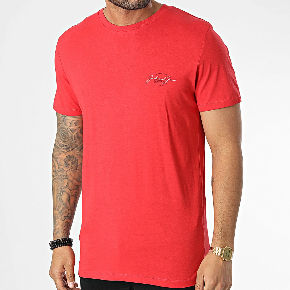 Budget 🤩 Tee 👚 Shirt Ferry Rouge de Jack And Jones 🌟 1 Budget 🤩 Tee 👚 Shirt Ferry Rouge de Jack And Jones 🌟