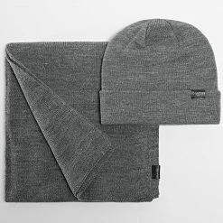 Coupon 🧨 Lot Bonnet Et Echarpe 12163827 Gris Chiné de Jack And Jones 🔔