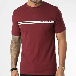 Grosses soldes 🎁 Tee 👚 Shirt William Bordeaux de Jack And Jones 😉