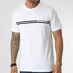 Bon marché ⭐ Tee 👚 Shirt William Blanc de Jack And Jones 🧨