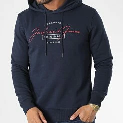 Sortie ❤️ Sweat Capuche Ferry Bleu Marine de Jack And Jones 🎉 -Jack And Jones Soldes jack and jones 347396 12225197 NAVY BLAZER 20221110T152819 03